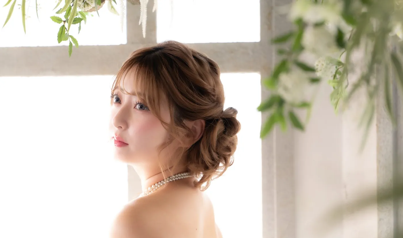 自然光のスタジオでの撮影